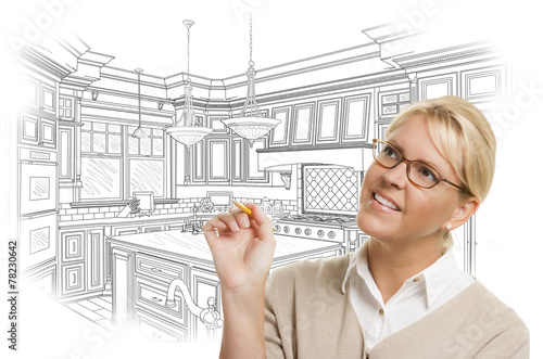 Woman With Pencil Over Cust...
