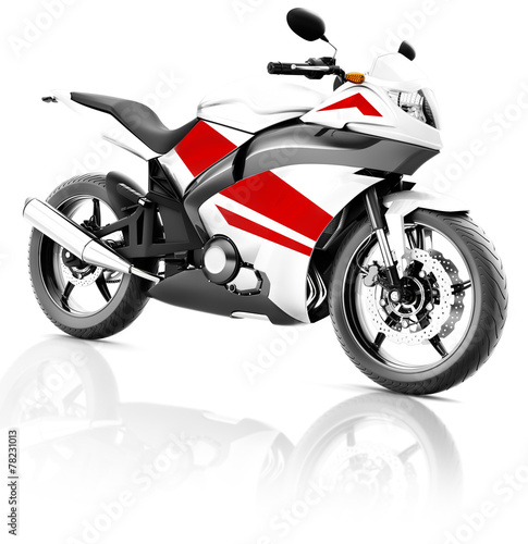 Motorcycle Motorbike Bike Riding Rider Contemporary Red Concept