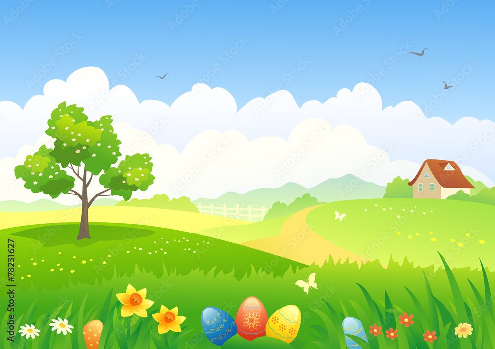 Fototapeta premium Easter countryside