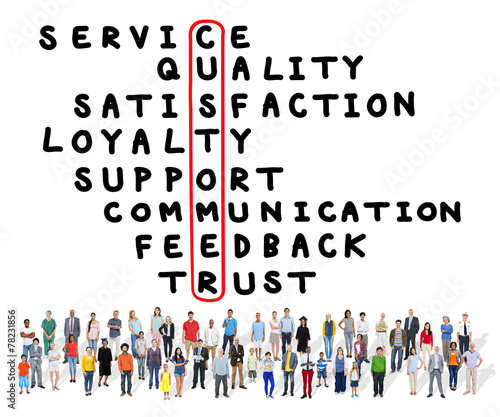 Customer Service Quality Satisfaction Crossword Puzzle Concept