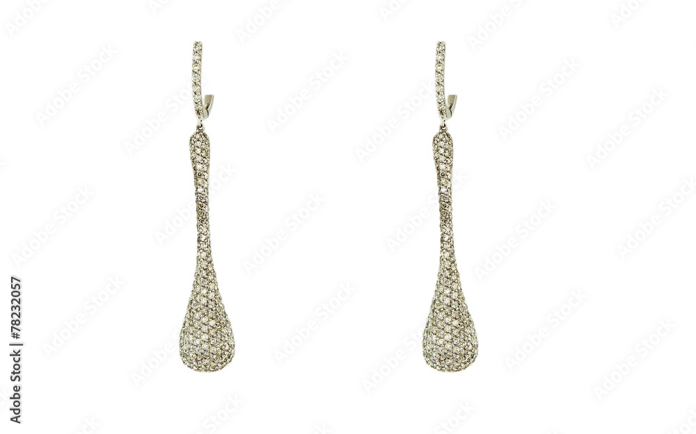 Earrings isolated on a white background Earrings isolated on a white background