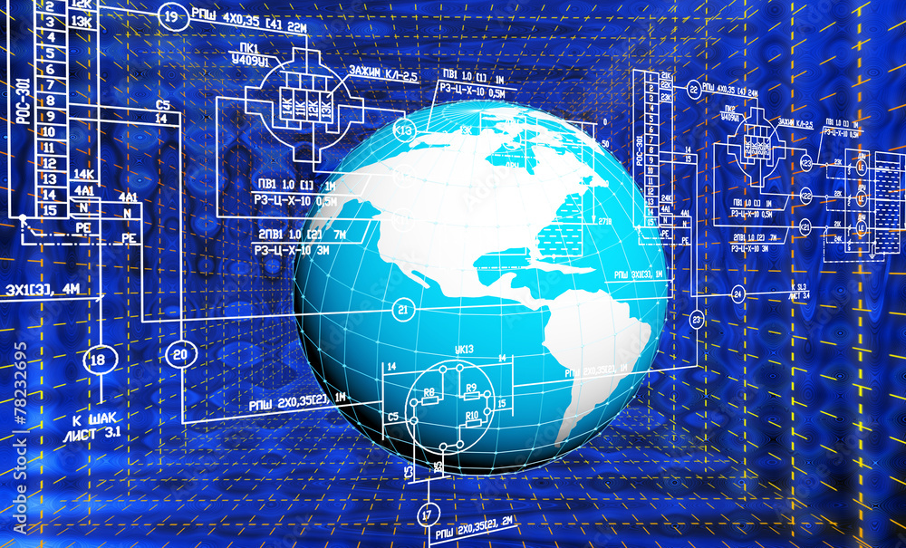 Fototapeta premium Creation industrial engineering computer connection technology