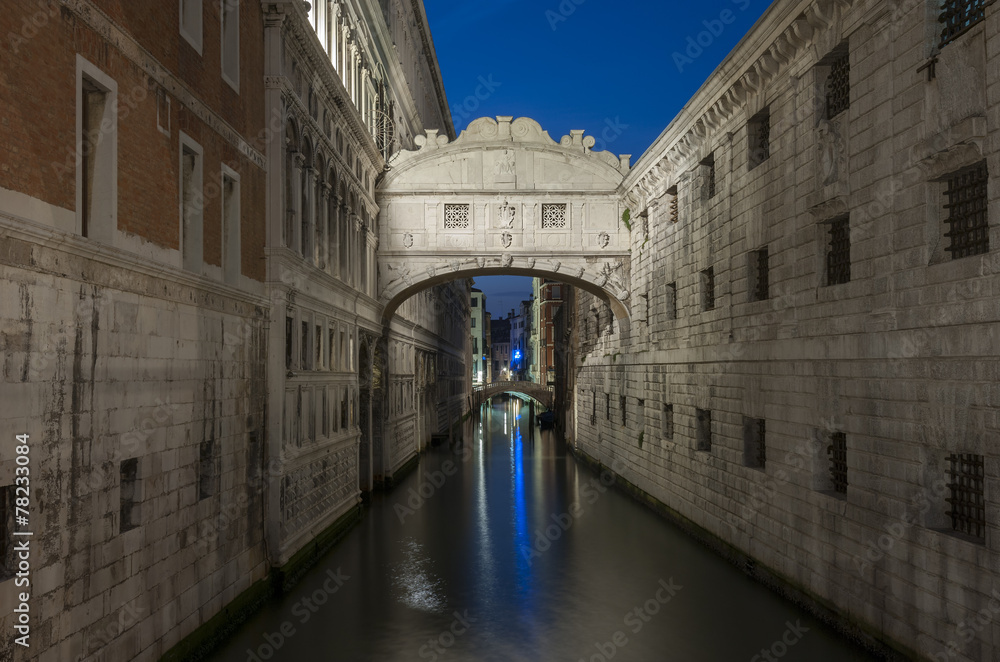 The Bridge of Sighs in Venice, Italy