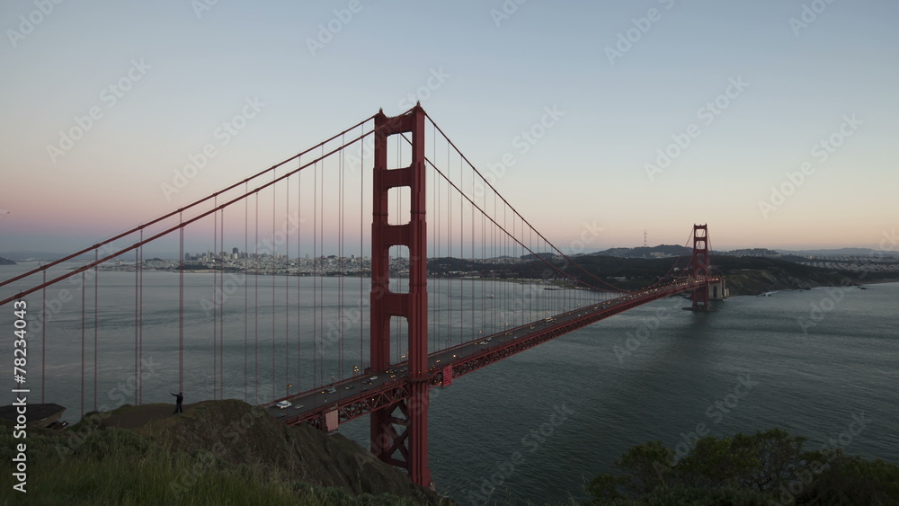 4K Time lapse Golden Gate Bridge Twilight to night 4K Time lapse Golden Gate Bridge Twilight to night
