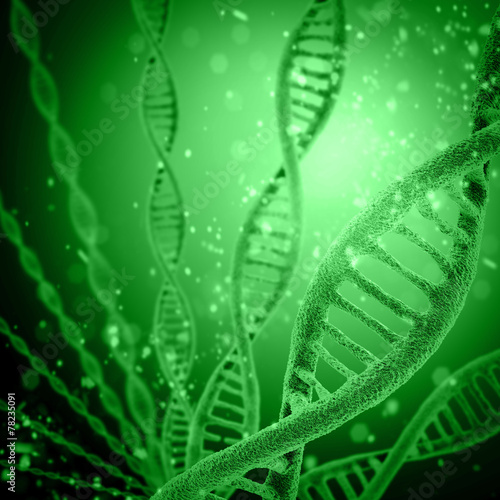 Digital illustration DNA structure in colour background