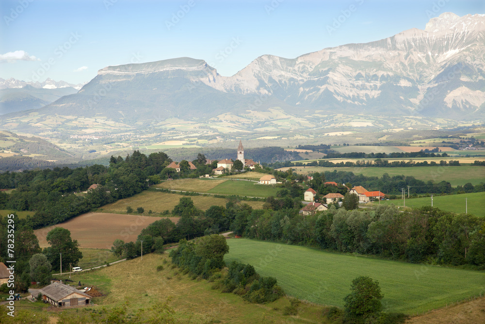 The panoramic view of valley in Haute-Savoie, France