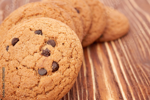 oat cookies on wooden table