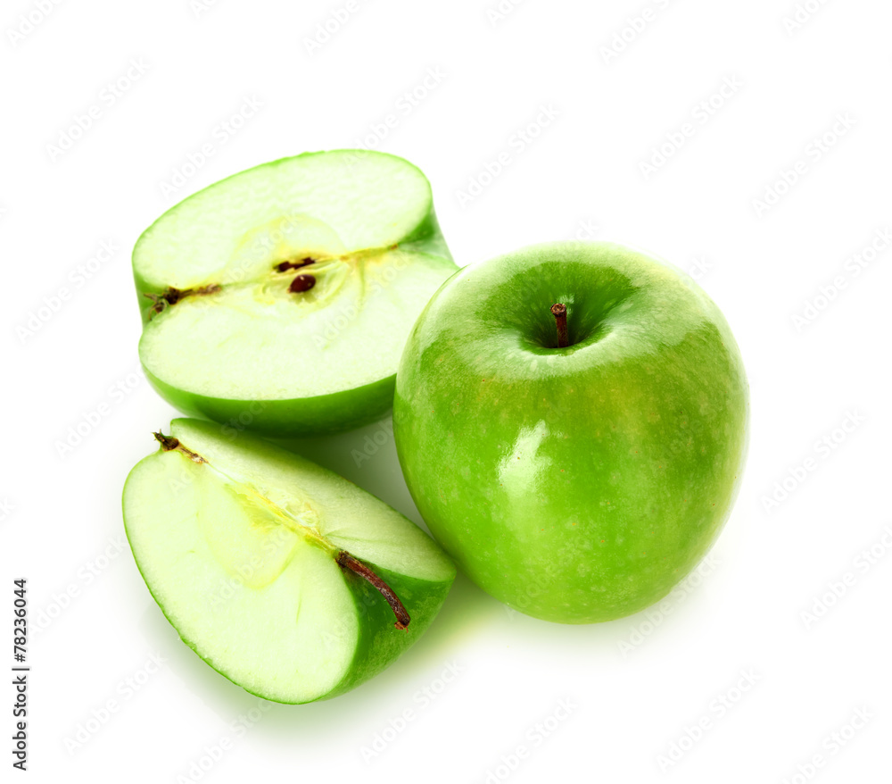 Green apple, isolated on white background Green apple, isolated on white background
