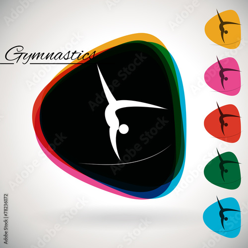 Sports Event icon -Gymnastics. 1 Multicolor & 5 monotone .