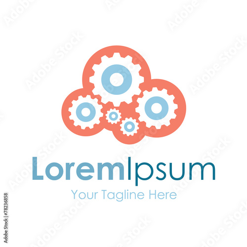 Wheel gears mechanism spinning simple business icon logo