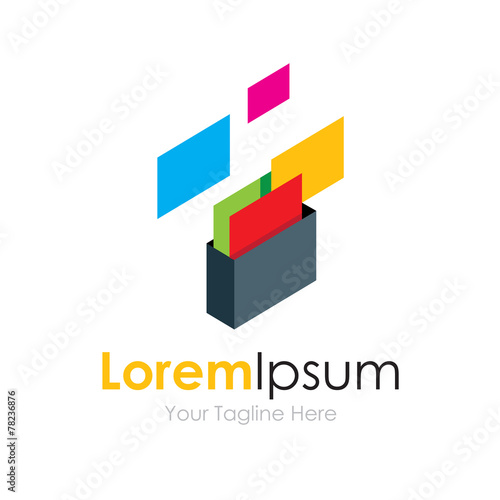 Save protect documents and files simple business icon logo