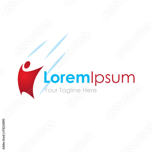 Man falling fast adrenaline simple business icon logo