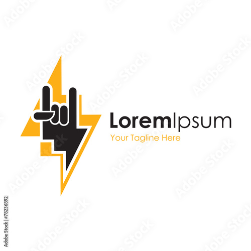 Lightning bolt symbol rock simple business icon logo