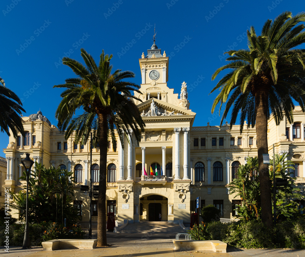 Ayuntamiento of Malaga in sunny day