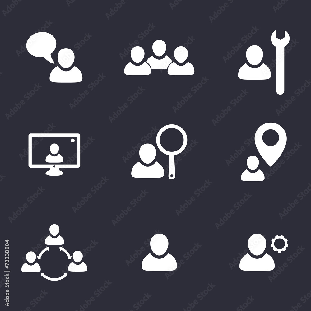 business flat icons with people vector illustration, eps10 business flat icons with people vector illustration, eps10