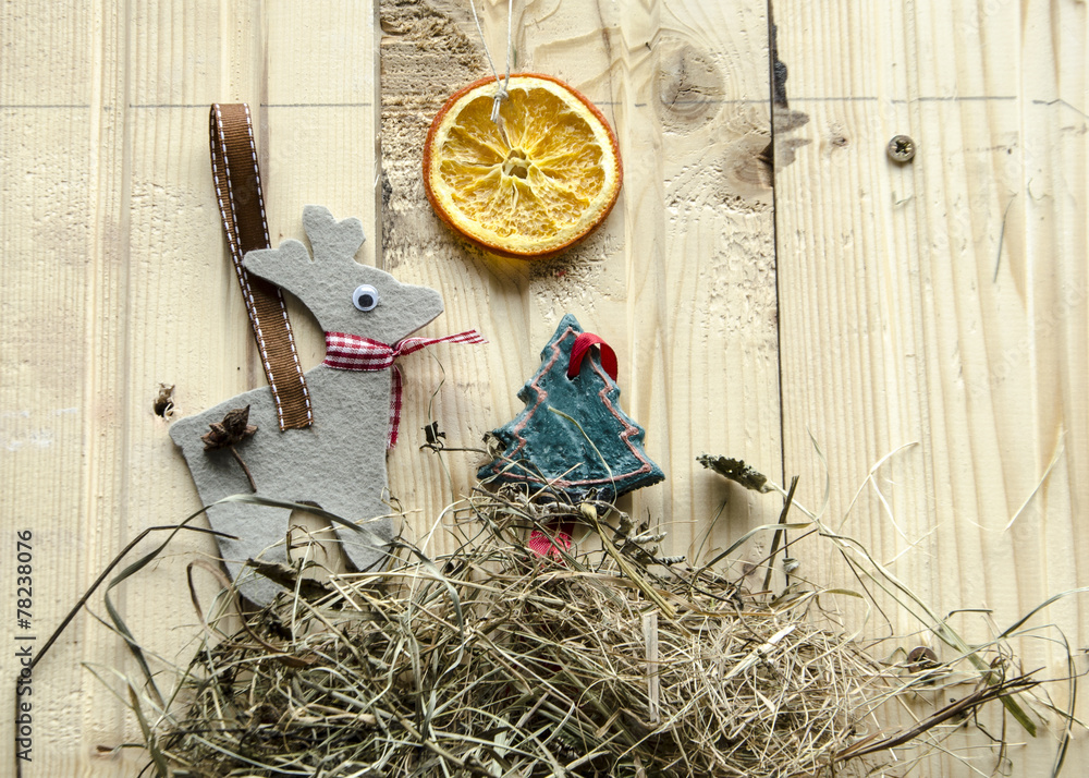 Naklejka premium Handmade Christmas decorations