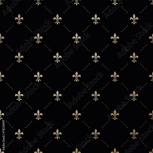 Seamless vector gold pattern with Fleur-de-lis