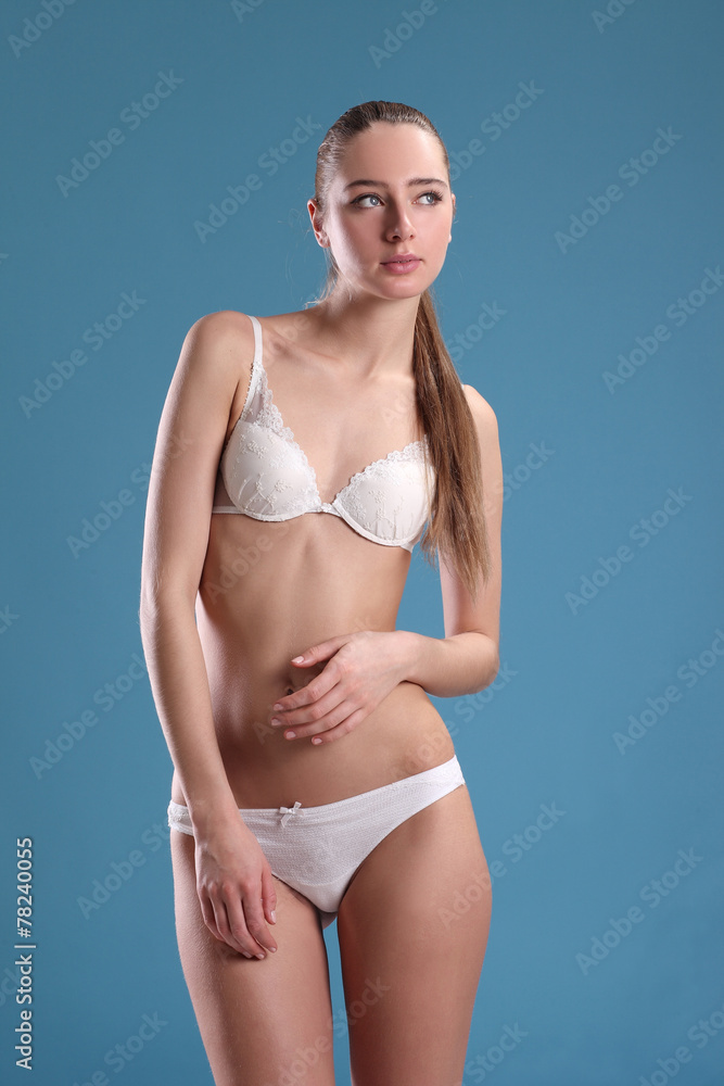 young woman stand in lingerie young woman stand in lingerie