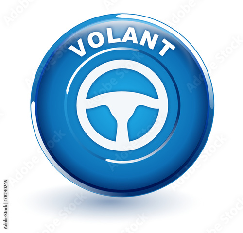 volant sur bouton bleu