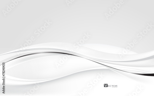 Abstract white waves. Vector Illustration