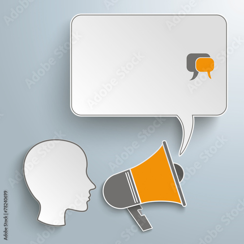 Bullhorn Head Speech Bubble PiAd