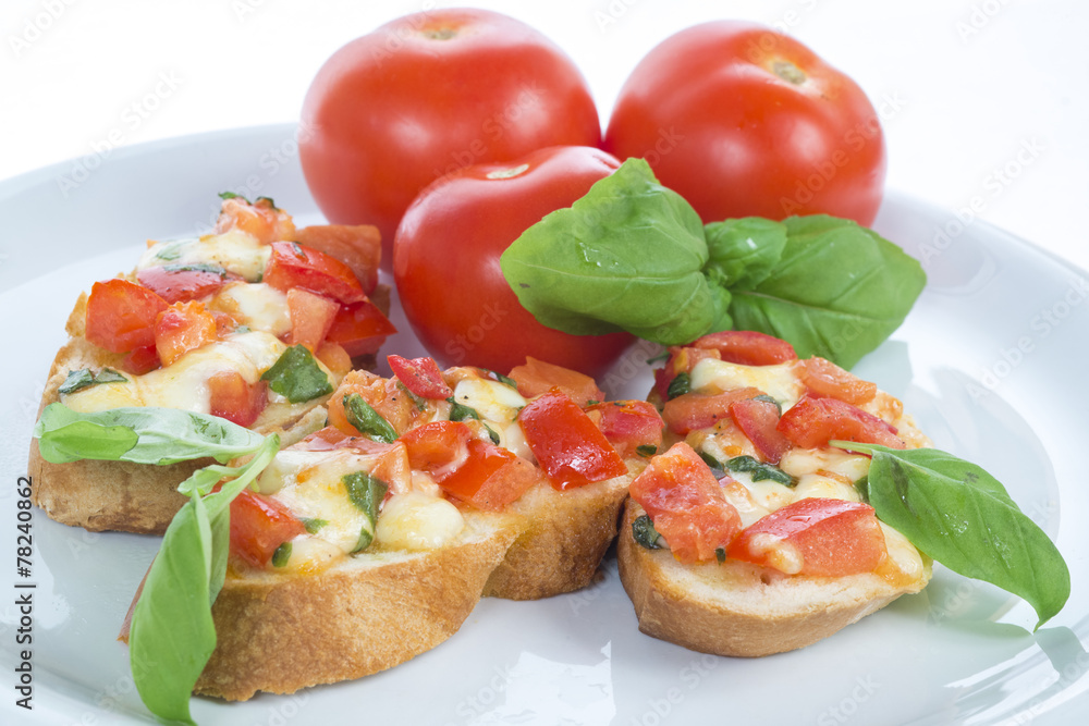 italian bruschetta with tomato and basil italian bruschetta with tomato and basil