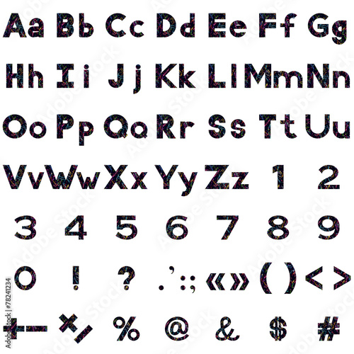 Alphabet, numbers and signs, serpentines