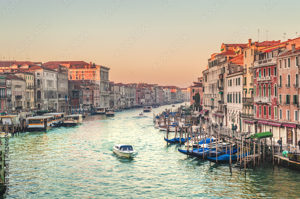 Life on the Grand Canal in Venice, Italy