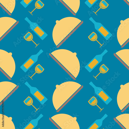 seamless background with restaurant symbols