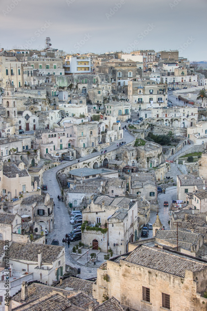 Central street in the old part of Matera
