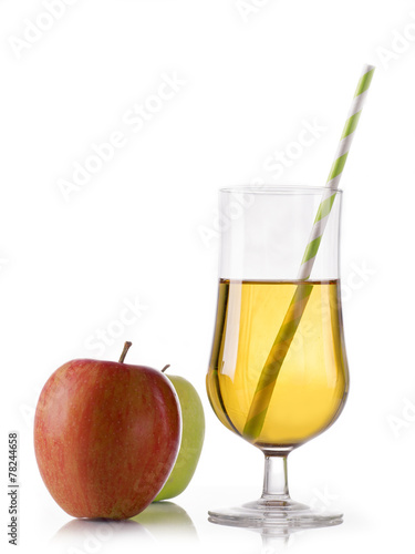 Apple juice isolated on white