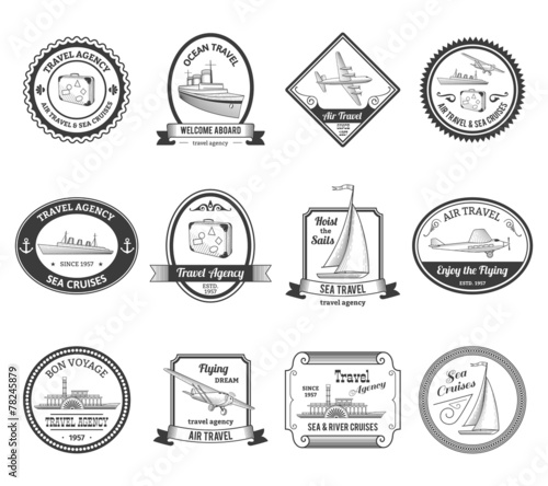 Cruise travel agency tours labels