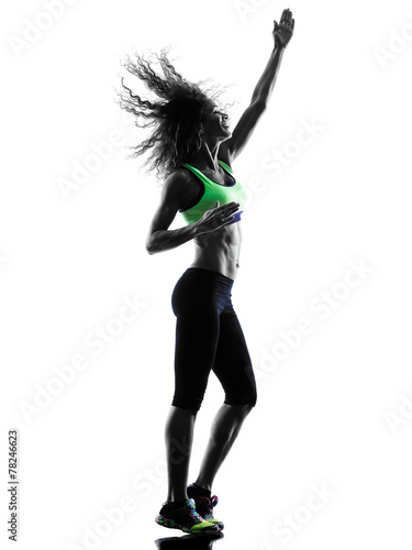 woman zumba dancer dancing exercises silhouette #78246623
