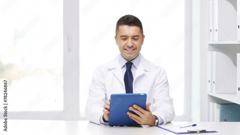 doctor with tablet pc and clipboard in hospital doctor with tablet pc and clipboard in hospital