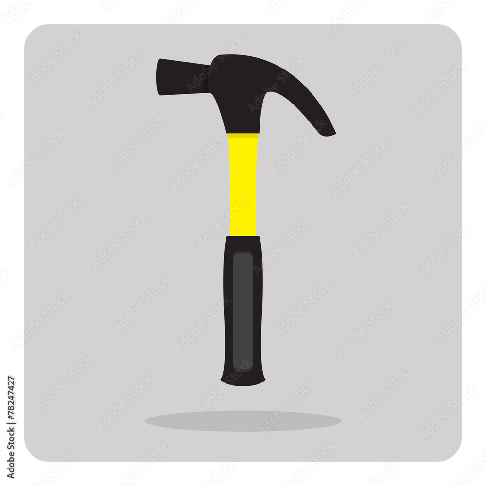 Vector of flat icon, hammer on isolated background Vector of flat icon, hammer on isolated background