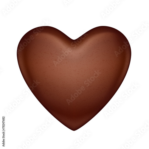 Glossy vector chocolate heart bonbon.