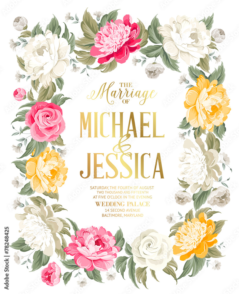 Wedding invitation template Stock Vector | Adobe Stock