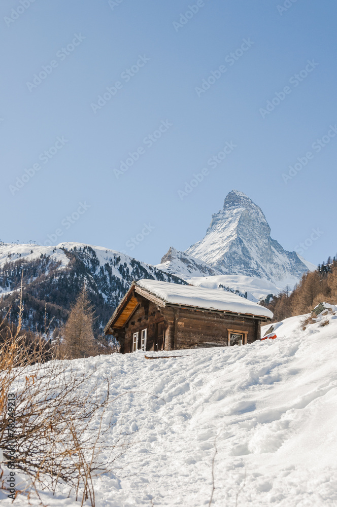 Zermatt, Dorf, Walliser Alpen, Berghaus, Winter, Schweiz