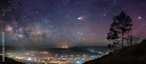 Starry night panorama
