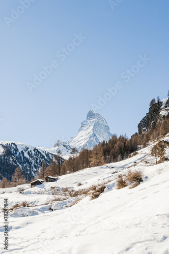 Zermatt, Dorf, Alpen, Walliser Berge, Bergbauer, Winter, Schweiz