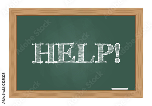 Chalkboard with help text