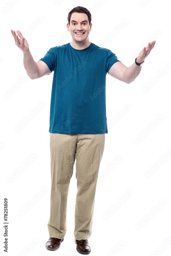 Happy man with open arms Happy man with open arms