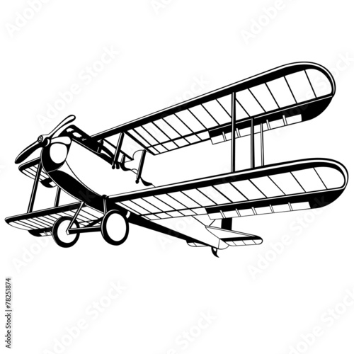 vector old biplane