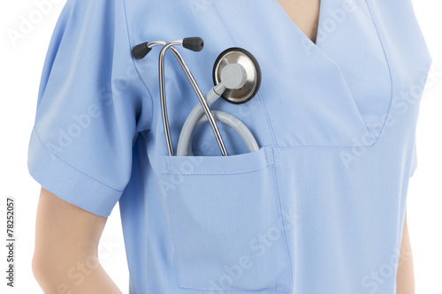 Doctor standing with her stethoscope in her pocket