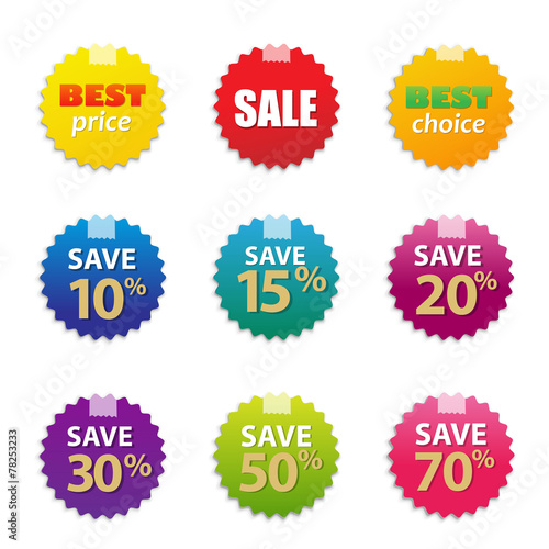 Colorful Sale Tags Set