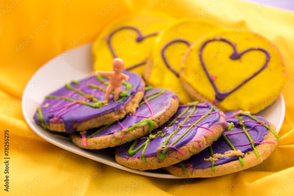 Mardi Gras cookies with baby Mardi Gras cookies with baby