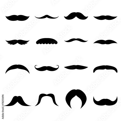 Set of moustaches, vector illustration
