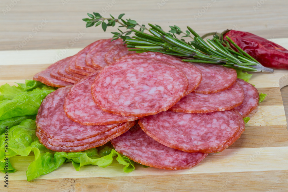 Sliced salami Sliced salami
