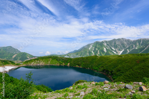 Mikurigaike pond in the Tateyama mountain range in Toyama  Japan