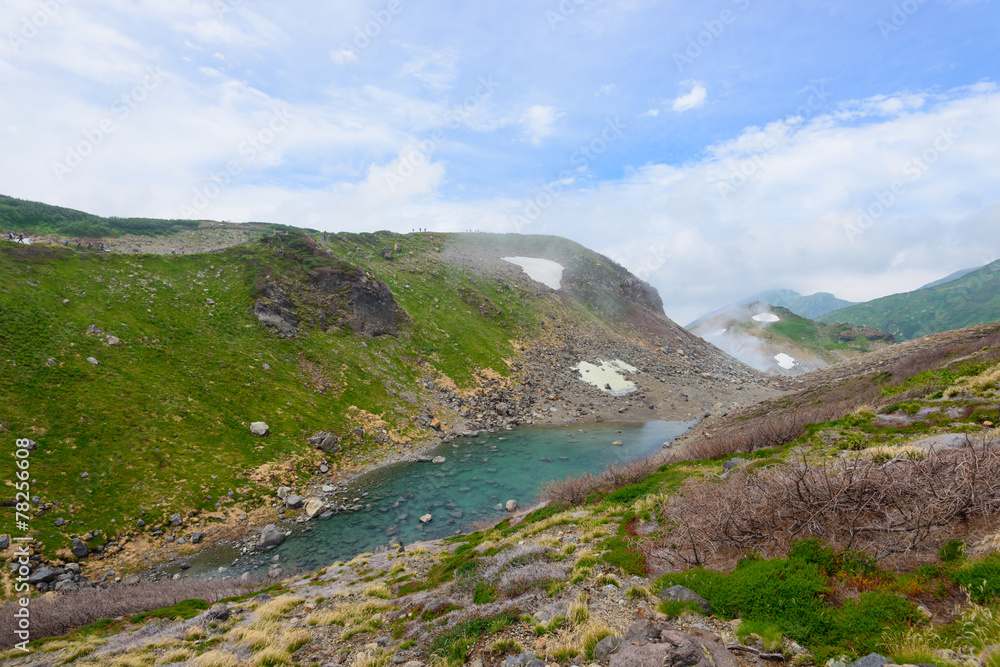 Fototapeta premium Jigokudani valley in the Tateyama mountain range in Toyama, Japa